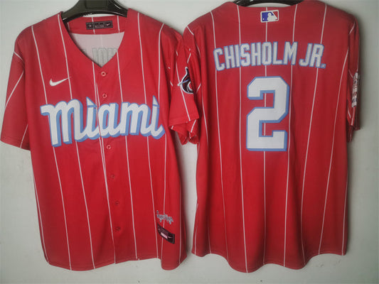 Men/Women/Youth ‎Miami Marlins Jazz Chisholm Jr. NO.2 baseball Jerseys