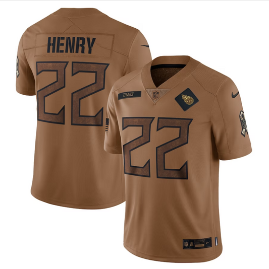 men/women/kids #22 Tennessee Titans Derrick Henry 2023 Salute To Service Jersey