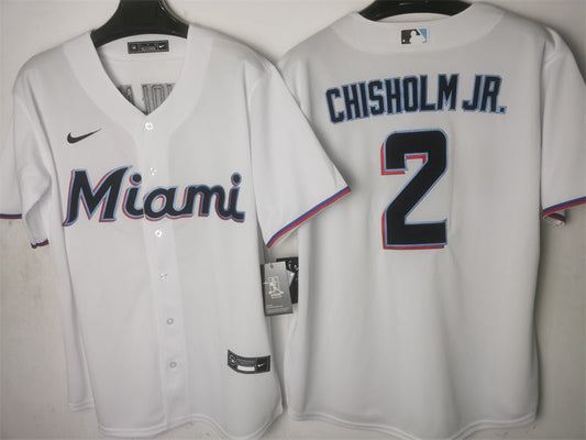 Men/Women/Youth ‎Miami Marlins Jazz Chisholm Jr. NO.2 baseball Jerseys
