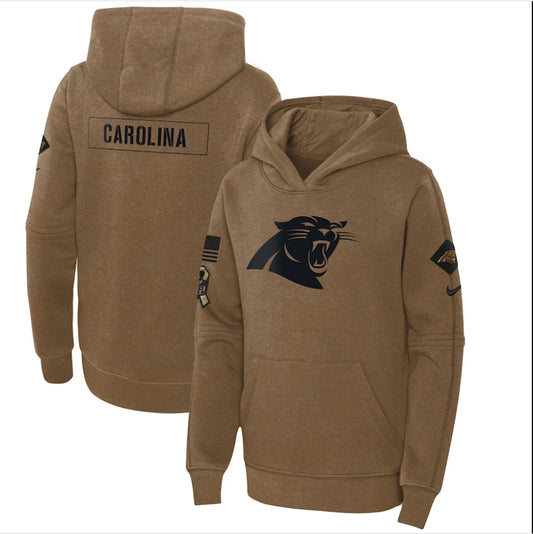 men/women/kids Carolina Panthers 2023 Salute to Service Club Fleece Pullover Hoodies