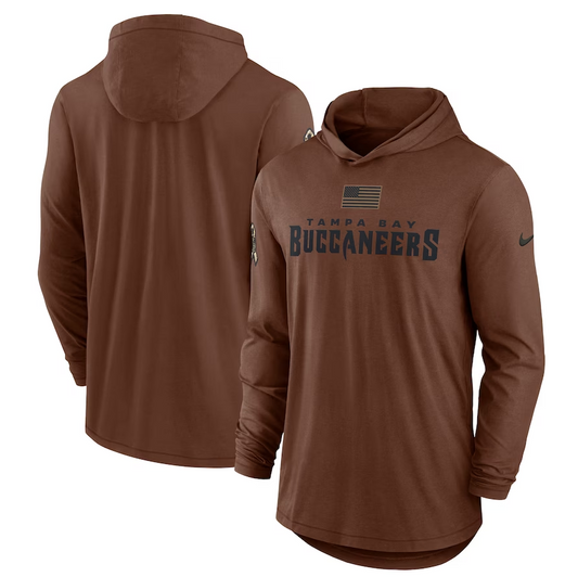 men/women/kids Tampa Bay Buccaneers 2023 Salute To Service Lightweight Long Sleeve Hoodie T-Shirt