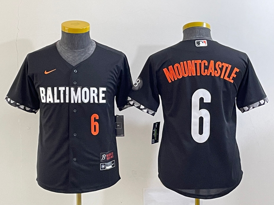 Kids  Baltimore Orioles JRyan Mountcastle #6 baseball Jerseys
