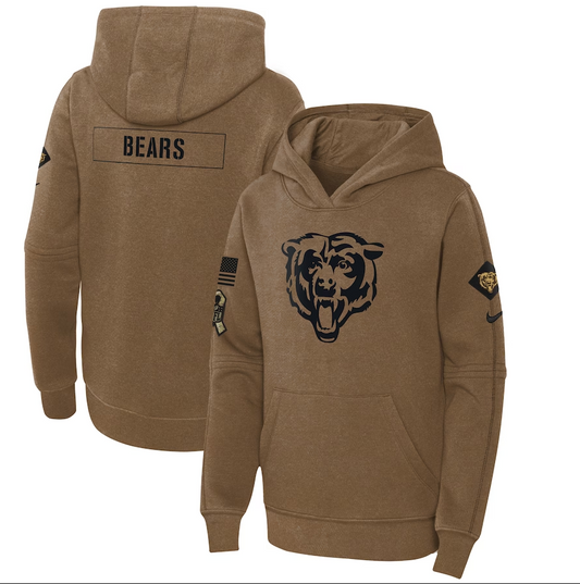 men/women/kids Chicago Bears 2023 Salute to Service Club Fleece Pullover Hoodies