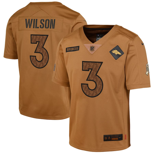 Youth #3  Denver Broncos Russell Wilson 2023 Salute To ServiceJersey