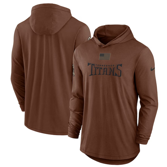 men/women/kids Tennessee Titans 2023 Salute To Service Lightweight Long Sleeve Hoodie T-Shirt