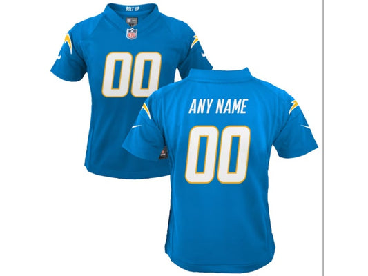 Kids Los Angeles Chargers name and number custom Football Jerseys