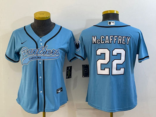 Women's Carolina Panthers Christian McCaffrey NO.22 Football Jerseys