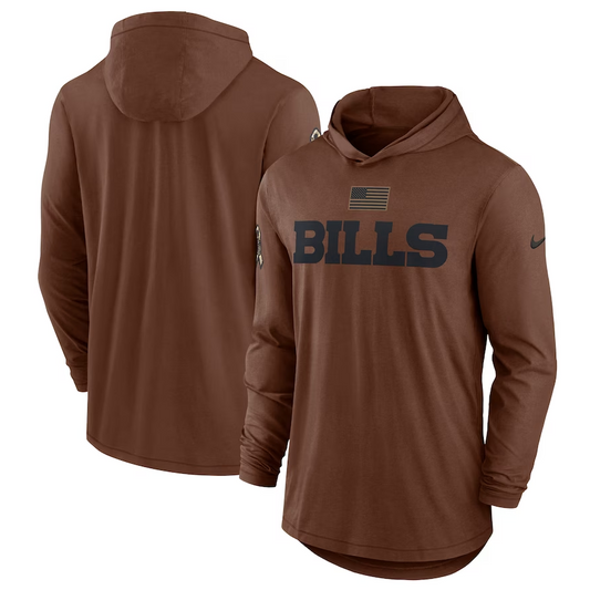 men/women/kids Buffalo Bills  2023 Salute To Service Lightweight Long Sleeve Hoodie T-Shirt