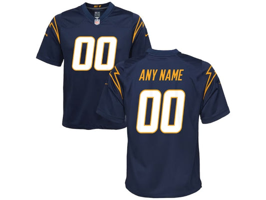 Kids Los Angeles Chargers name and number custom Football Jerseys