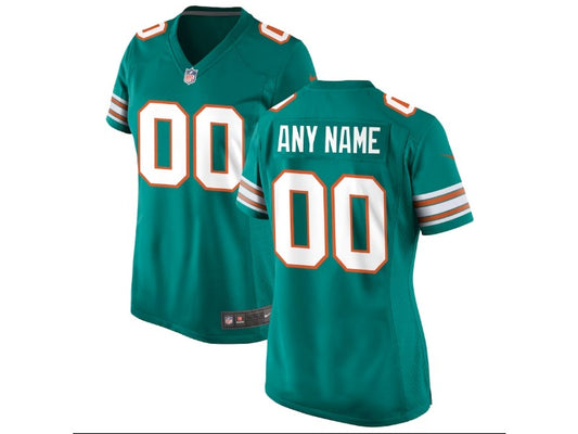 Women's Miami Dolphins number and name custom Football Jerseys
