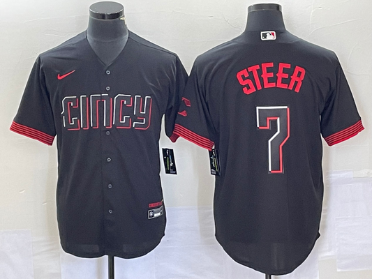 Adult Cincinnati reds Spencer Steer NO.7 baseball Jerseys