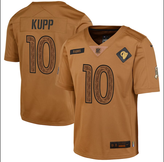 Youth #10 Los Angeles Rams Cooper Kupp 2023 Salute To ServiceJersey