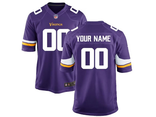 Kids Minnesota Vikings name and number custom Football Jerseys