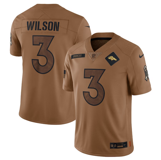 men/women/kids #3 Denver Broncos Russell Wilson 2023 Salute To Service Jersey