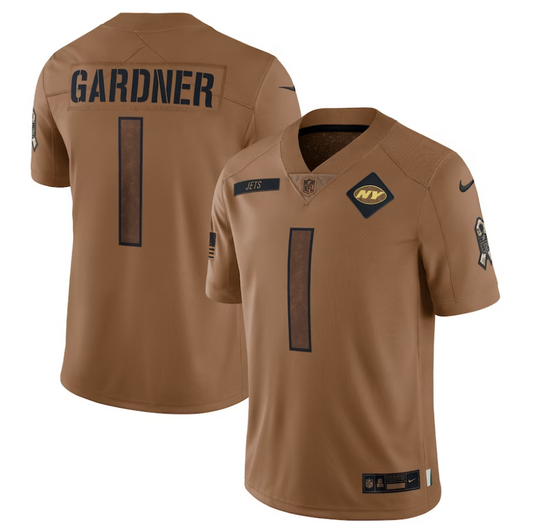 men/women/kids #1 New York Jets Ahmad Sauce Gardner 2023 Salute To Service Jersey