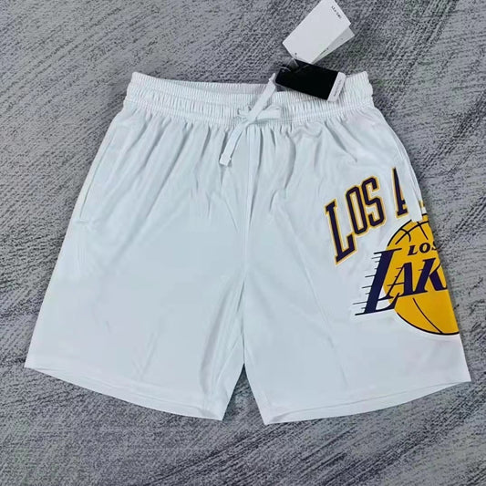 Los Angele lakers white Basketball Shorts