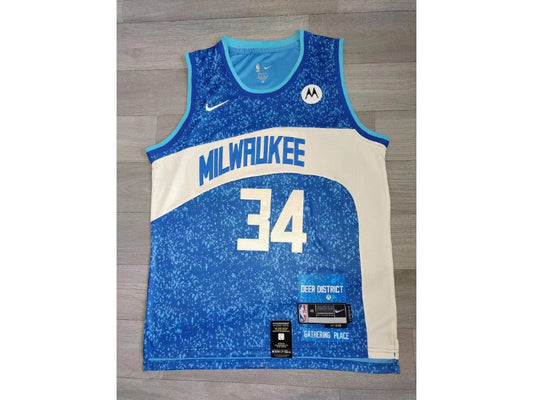 Milwaukee Bucks Giannis Antetokounmpo NO.34 Basketball Jersey city version